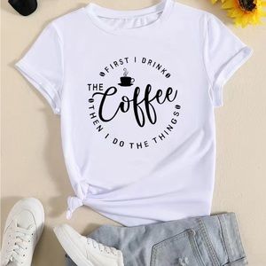 Large Women T-Shirt Coffee Theme